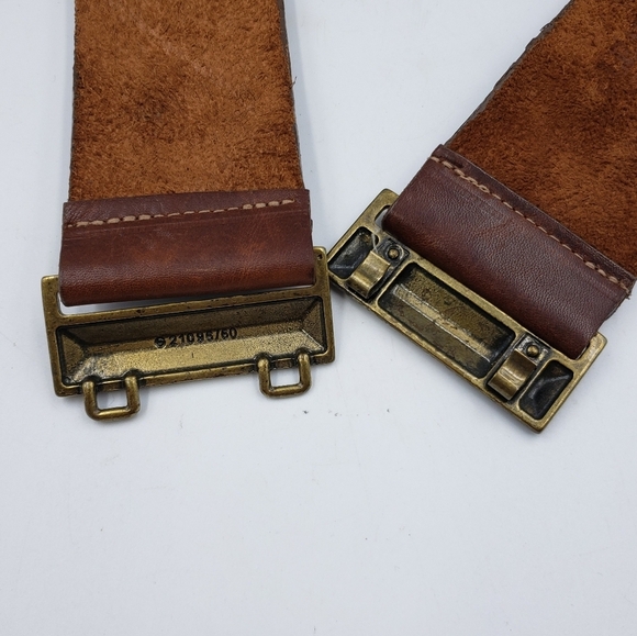 Leatherock Studded Leather with Elastic Back Belt Size Small Brown - Picture 11 of 13